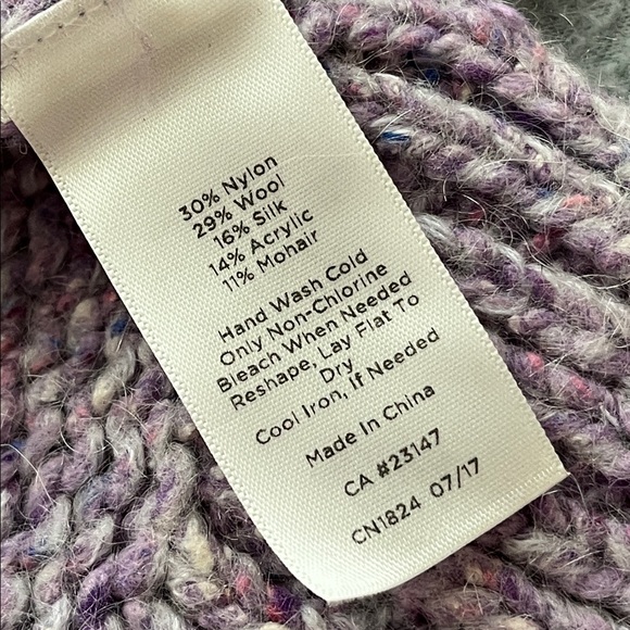 Talbots Cowl Turtleneck Sweater Womens Wool Silk Mohair Ribbed Preppy Academia - Picture 6 of 9